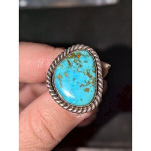 Turquoise & Silver 925 Statement Ring Size 9